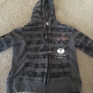 Happy Bunny Cropped 3/4 Sleeve Hoodie